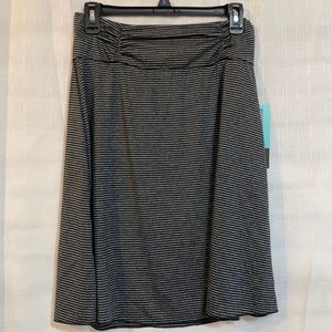 Black and gray striped skirt